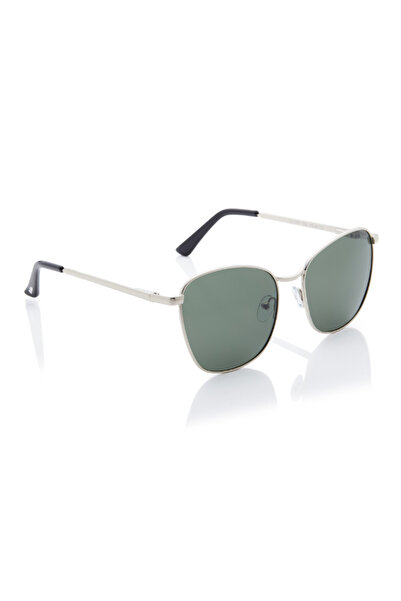 Lee Cooper Polarized Sunglasses Silver Frame G15 Mirror Lens 55mm - LC1207C02