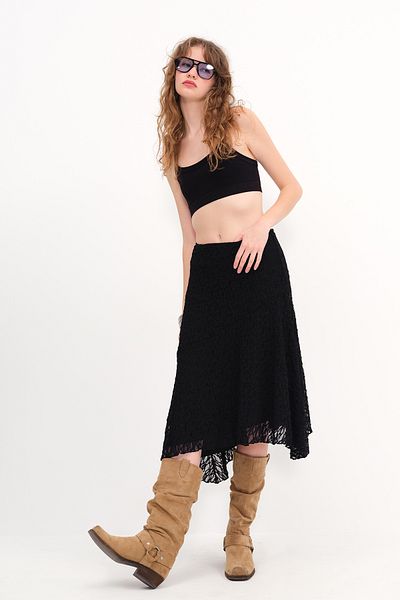 Addax Asymmetric Cut Lace Skirt E17201