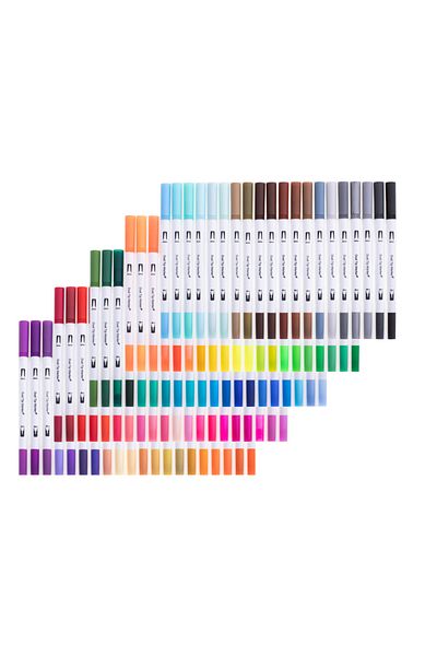 zola Set of 100 markers with 2 heads, Zola®, thin and thick, plastic storage box, multicoloured