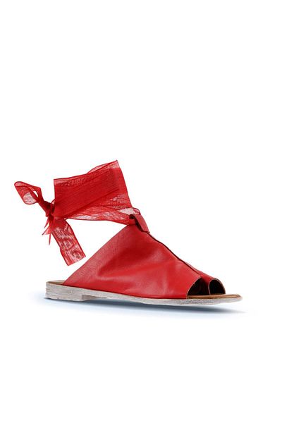 Bueno Shoes Sandale Flip Flops damă din piele roșie - 01wn5008