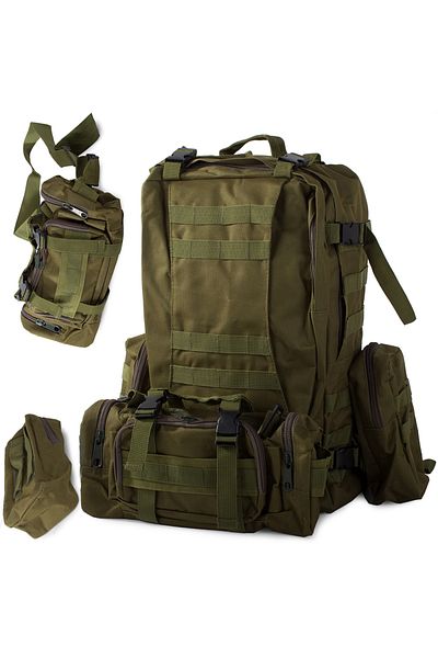 CRACOS Military Tactical Backpack, ®, Dimensions 50x55x20cm, 45l, Green, Ideal For Hiking