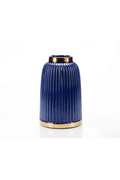Ella Home Ro Vază decorativă „Luxe” albastră 6,5*12,5*20,5 CM