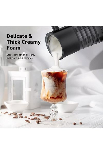 COOYA 4 in 1 Electric Coffee Milk Frother, 350ml, 400W, for Coffee, Latte, Cappuccino, Hot Chocolate
