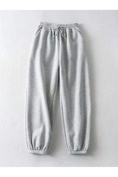 FUNSTYLE Men's Gray Elastic Two Thread Sweatpants