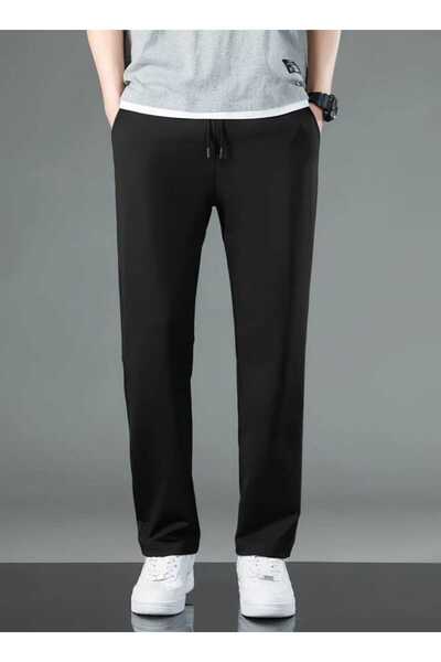FİTGO Unisex κανονικό μαύρο παντελόνι