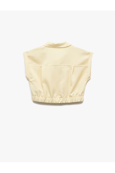 Koton Modal Blended Sleeveless Crop Shirt with Elastic Waist