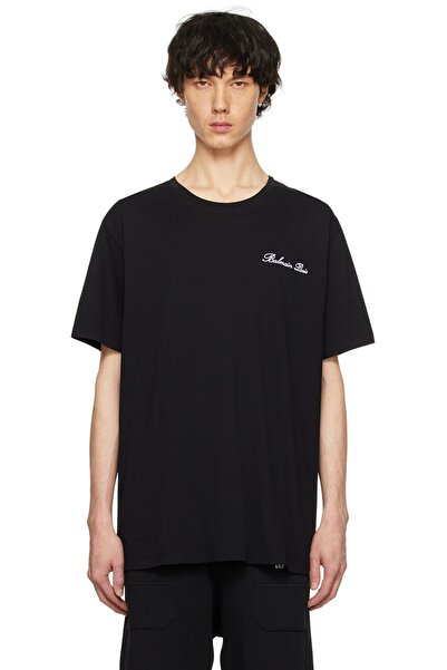 BrandsBoutique تيشيرت قطني مطرز بشعار كبير الحجم