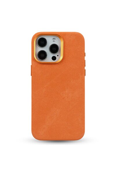 megaMobile Husă megaMOBILE® DENIM pentru iPhone 16 Pro Max, portocaliu