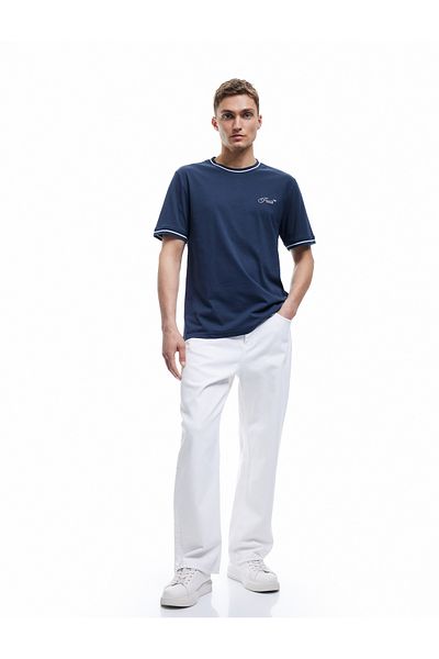 Koton Cotton Short Sleeve Crew Neck Print Detail T-Shirt