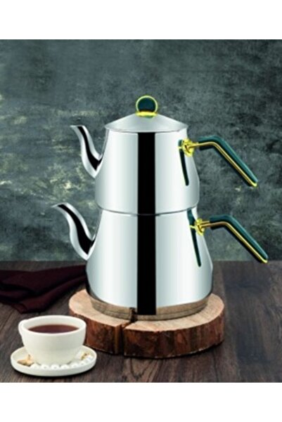 Zest Vera Mega Boy İndiksiyon Tabanlı Çaydanlık Takımı Altın Sap