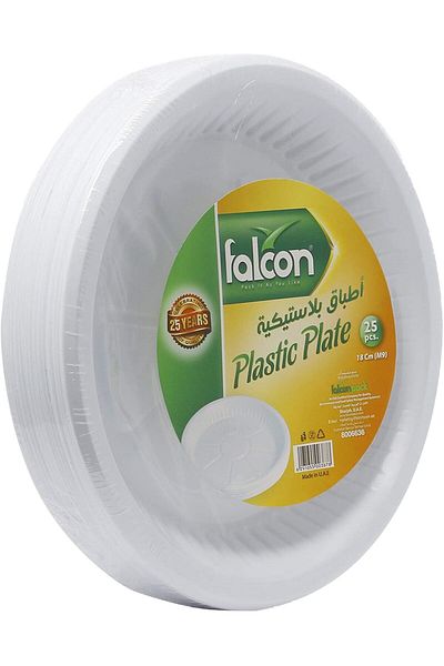 Falcon Plastic Plates - 25 Pieces