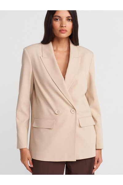 Dilvin 60769 Blazer Ceket-Bej