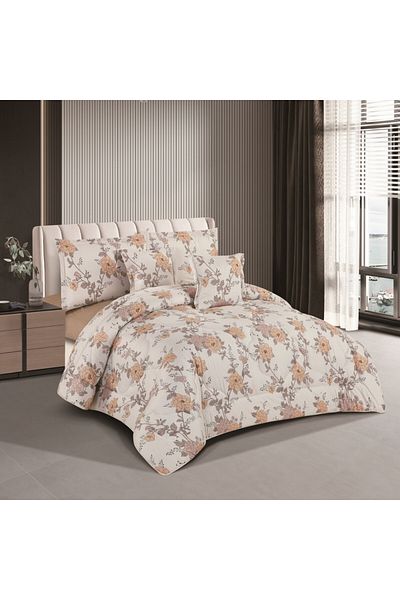 HOURS Horse 6-Piece Double-Sided Floral Silk Comforter Set, King Size