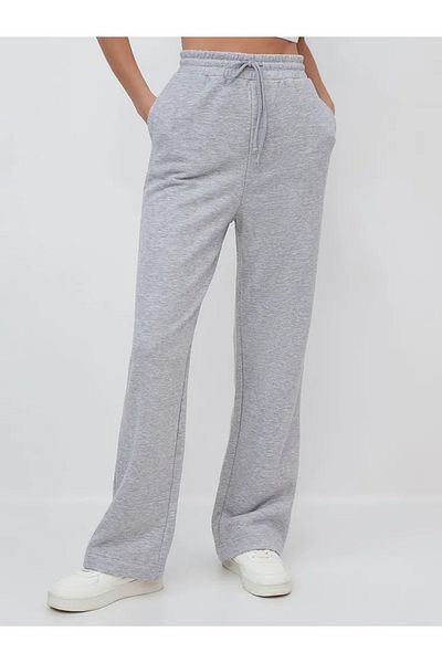 EXSPORT Pantaloni de trening gri, largi, largi, confortabili, cu buzunare laterale