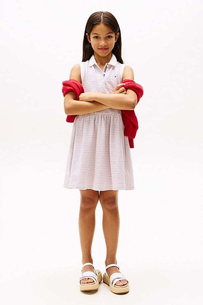 Tommy Hilfiger Girl's Th Sleeveless Polo Dress - White