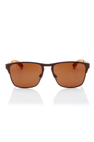Lee Cooper Polarized Sunglasses Brown Frame Brown Mirror Lens 56mm - LC1222C02