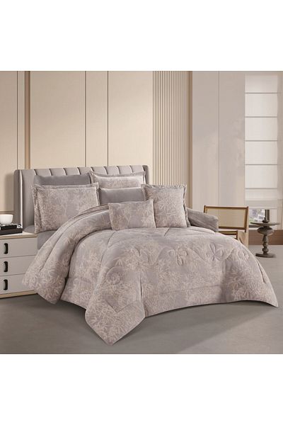HOURS Horse Fur and Velvet Winter Double-Sided Comforter Set with Durable and Soft Fabric and Heavy Filling, 8 Pieces, King Size