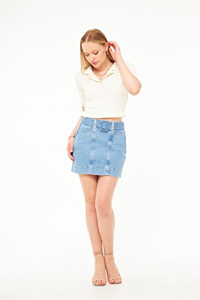 BPF Cepli Kadın Mini Jean Etek