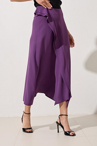 Setre Μωβ Ασύμμετρη Μίντι Φούστα