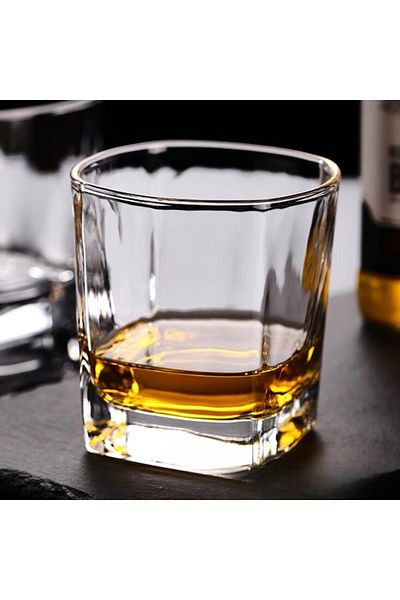 OEM Pahar pentru whisky, Small Square, 180 ml, din sticla, transparent