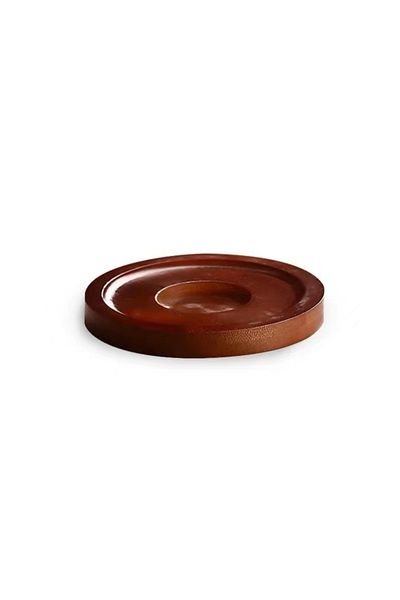 OEM Pahar pentru whiskey, Rotativ, cu baza din lemn, transparent, din sticla, 11 x 9.2 x 8 cm