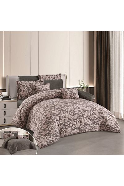 HOURS Horse Fur and Velvet Winter Double-Sided Comforter Set with Durable and Soft Fabric and Heavy Filling, 8 Pieces, King Size