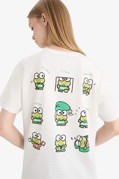 DeFacto Coool Hello Kitty Oversize Wide Fit Back Bedrucktes Kurzarm-T-Shirt F1947ax25sm