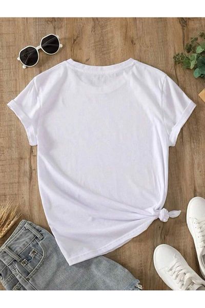 PENTHİLUS Baby Look Women's T-Shirt Padded Double Front Phrase Religious Bible Jesus Joshua Sunflower