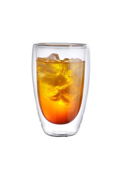 OEM Coffee cup, double-walled, 450 ml, transparent, dimensions: 5 x 14 x 8.5 cm