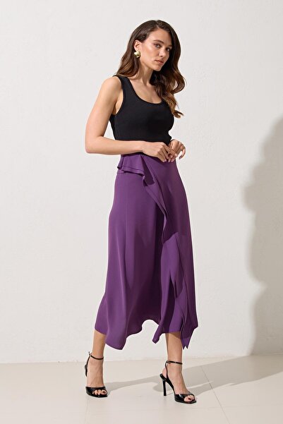 Setre Μωβ Ασύμμετρη Μίντι Φούστα