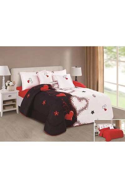 HOURS Rosemary-003 Romantic Horse Duvet Set, 6 Pieces, Double