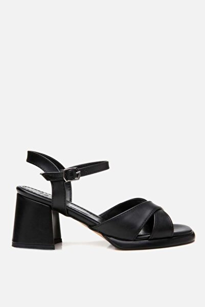 Yaya by Hotiç Women's Black Heeled Sandals