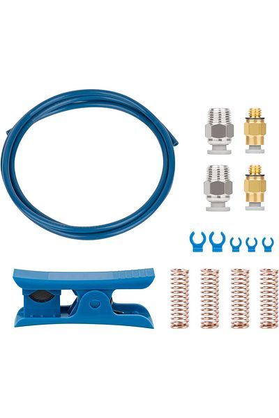 Creality Teflon cable and connector set for Creality 3D printer, metal/plastic, blue/gold/silver