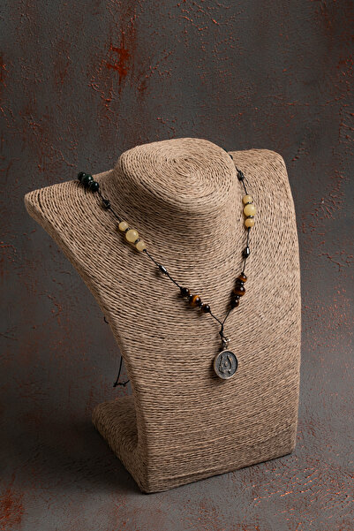 ÇAKRA DOĞAL TAŞ Sertifikalı Balık Burcu Doğal Taş Kolyesi – Kaplan Gözü, Kals...