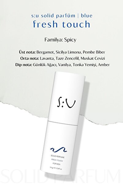 S:U Solid Parfum Blue Men 14 gr - Katı Parfüm Mavi Erkek