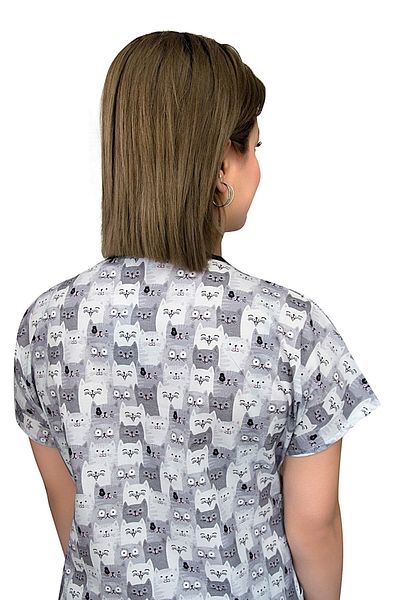 Nur Medikal Giyim Uniformă unisex Master Lycra Gri Pisici Bumbac Lycra Doctor Asistent Medical Scrubs Top Unic Jersey