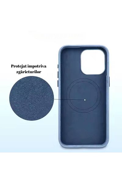 megaMobile Husă megaMOBILE® DENIM pentru iPhone 16 Pro Max, albastru deschis