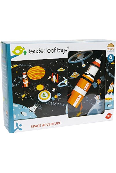 Tender Set de joaca din lemn Tender Leaf Toys - Aventura in spatiu
