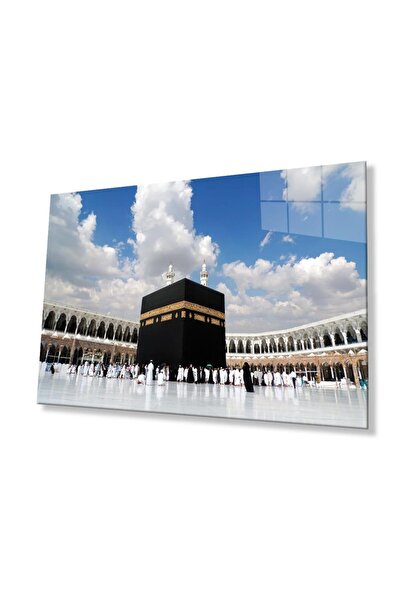 idealizbiz Kabe Kutsal Topraklar Dini Duvar Dekoru Cam Tablo 4mm Dayanıklı Te...