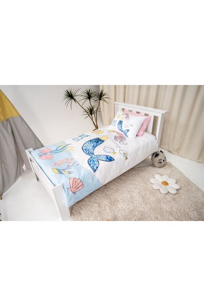 Ceritti Girl's Room Sea Patterned Total 2 Piece Single Duvet Cover Set
