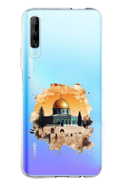 TechTree حافظة P Smart PRO متوافقة مع تصميم Masjid-i Aqsa من السيليكون الشفاف