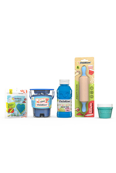 ChildGen Doğal Hamur-kum-boya Renk Seti - Mavi