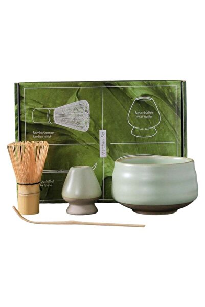 Arabest 4 Piece Matcha Set, Traditional Japanese Tea Set with Ceramic Bowl, S...