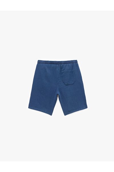 Koton Lace-Up Waist Cotton Pocket Detailed Bermuda Oversize Jean Shorts