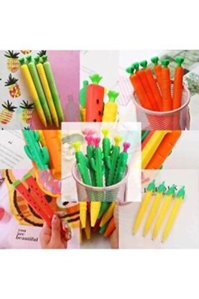 Hyd 5-Piece 0.7 Tip Versatile Pen Set - Cactus, Watermelon, Corn, Pineapple, Carrot 5-Piece