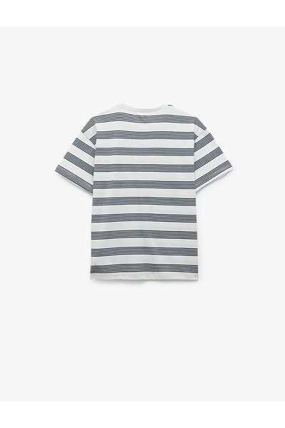 Koton Cotton Short Sleeve Crew Neck Striped Oversize T-Shirt