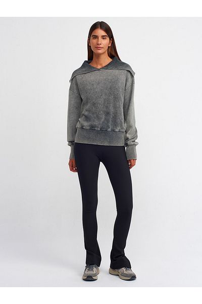 Dilvin 70385 Ottoman Leggings with Slits - Black