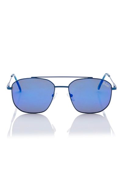 Lee Cooper Polarized Sunglasses Matte Dark Blue Frame Blue Mirror Mirror Lens 54mm - LC1204C03