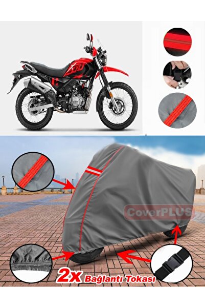 CoverPlus Hero XPulse 200T Branda Motor Brandası Motorsiklet Örtüsü Çadır Kırmızı Dikişli Gri