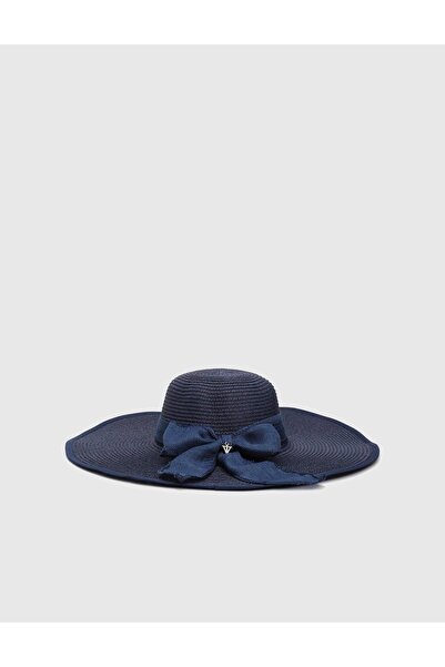 İLVİ Heguri Straw Navy Blue Women's Hat